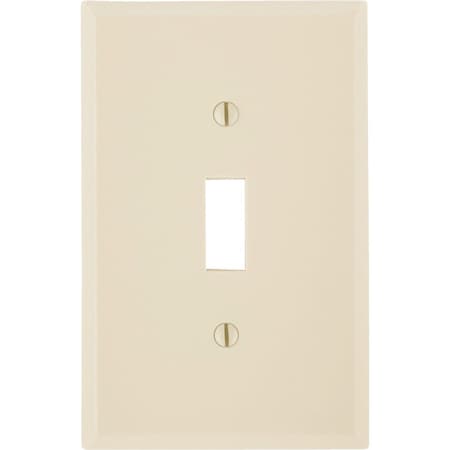 Leviton 1-Gang Smooth Plastic Mid-Way Toggle Switch Wall Plate, Ivory 020-80501-00I
